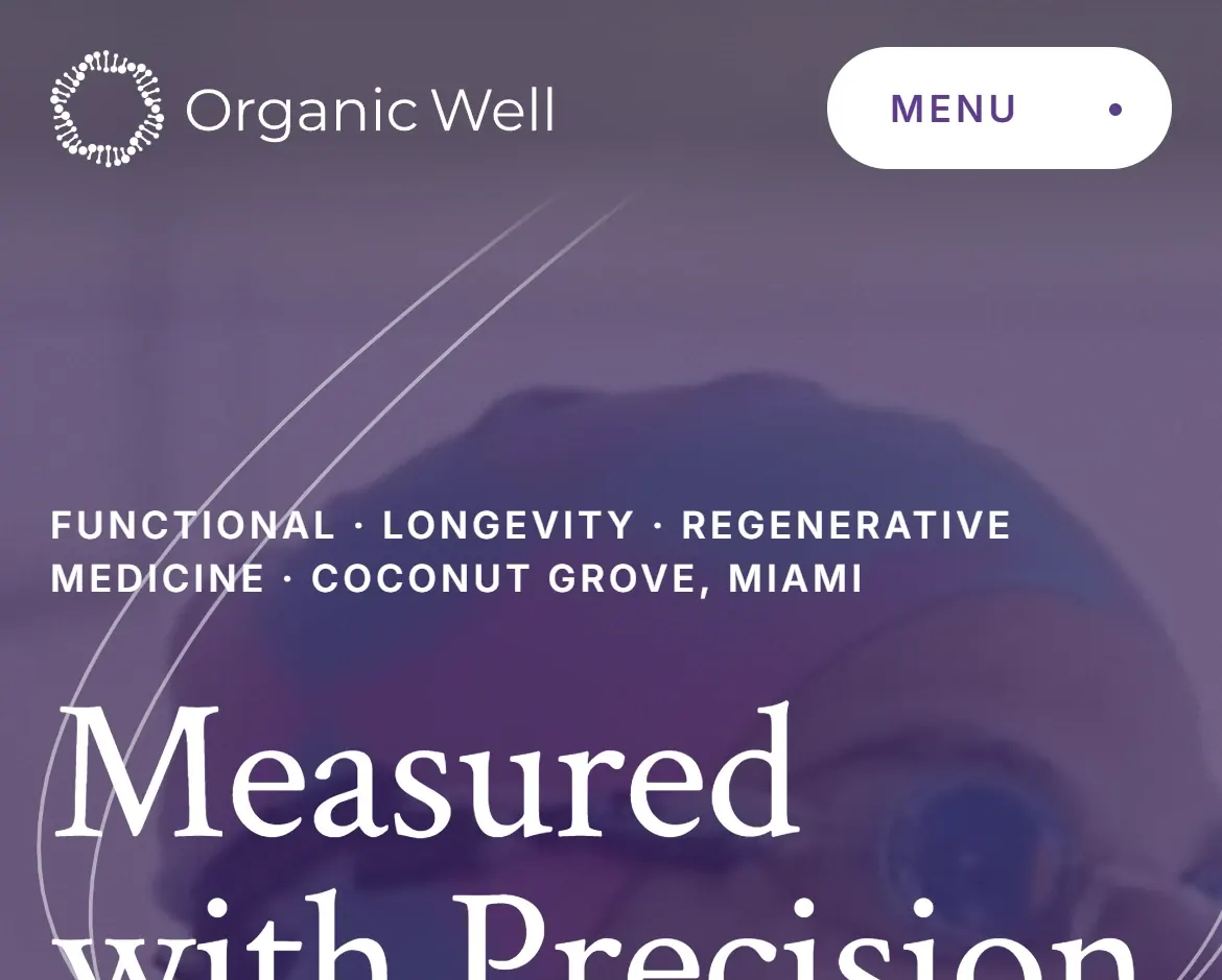 Organic Well — עמוד הבית בטלפון
